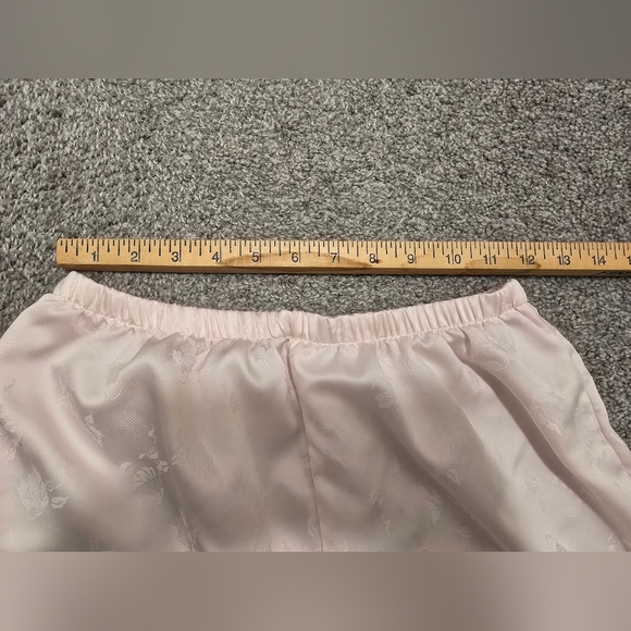 Lily Of France Silky Pajama Set Vintage Pale Pastel Pink Lace Floral Embossed - Picture 8 of 11